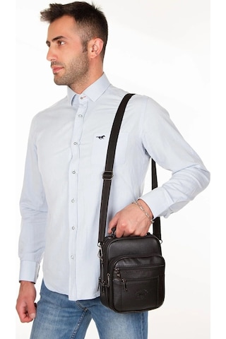 Erkek Hakiki Deri Çelik Kasalı El ve Omuz Çantası Büyük Boy Siyah