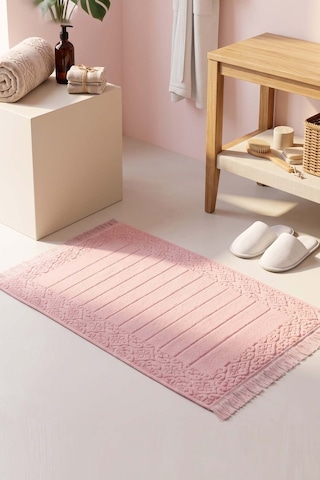 Aflora Pudra %100 Pamuk Ayak Havlusu - 60x130 Cm Pembe