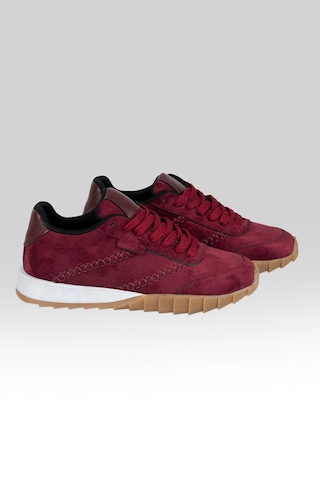 Tw Tonny White New York-048 Deri Spor Yürüyüş Günlük Sneaker Ayakkabı Bordo