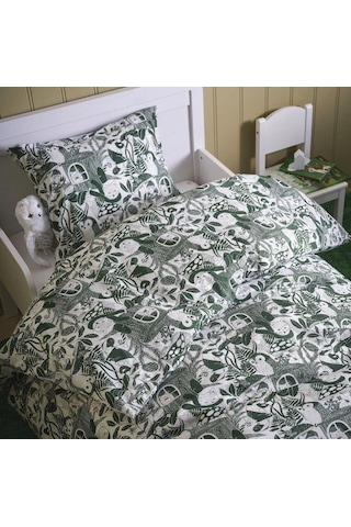 Ikea Skogsduva Tek Kişilik Nevresim Takımı 150 X 200 Cm Beyaz - Yeşil