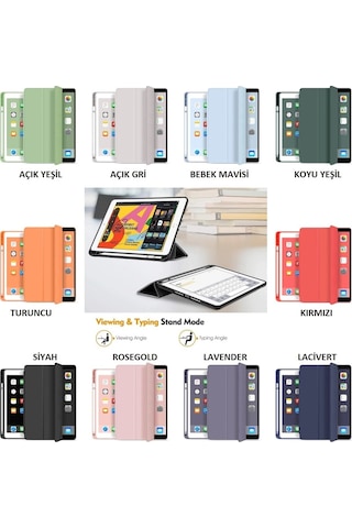 Apple Uyumlu iPad Air 1 9.7" Kılıf Kalem Bölmeli Smart Case A1474 A1475 A1476
