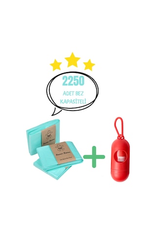 Bamm Bamm 16 L Korbell Çöp Kovaları İle Uyumlu 2250 Adet Bebek Bez + Kirli Bebek Bezi Taşıma Rulosu Kırmızı