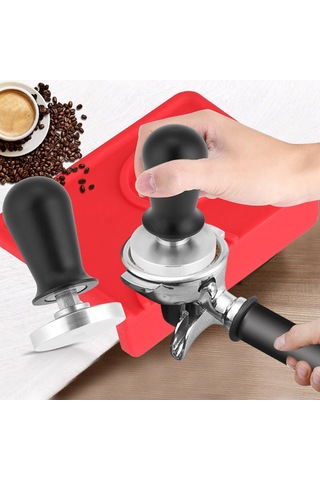 Yaozixa 304 Paslanmaz Çelik Espresso Tamper 58mm - Düz Taban, Ergonomik Aluminyum Sap, Eşit Basınç Dağılımı
