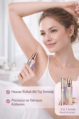 Kadınlar İçin Premium 2in1 Tüy Alma Cihazı, Güçlü Motorlu Ve Ciltte İz Bırakmayan Tasarım