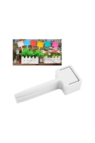 Xiyyadms 20 Adet Pvc Bahçe Bitki Etiketi - Su Geçirmez Yeniden Kullanılabilir Fidan/çiçek Pot Etiketleri Beyaz