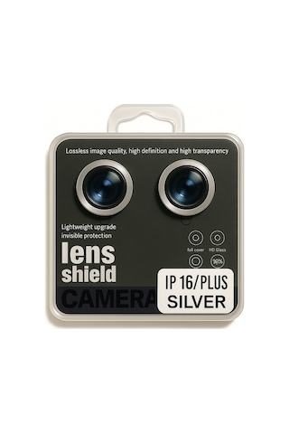 Apple Uyumlu iPhone 16/16 Plus Kamera Lens Koruyucu Black/silver Yüksek Çözünürlüklü-parlak-güçlü Silver