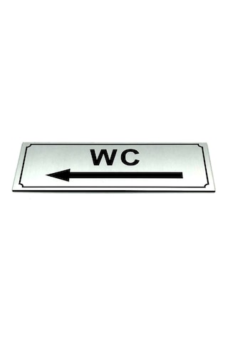 Wc Tuvalet Tabelası Sol Ok Işareti Kapı Levhası 5 Cm X 15 Cm (419092443)