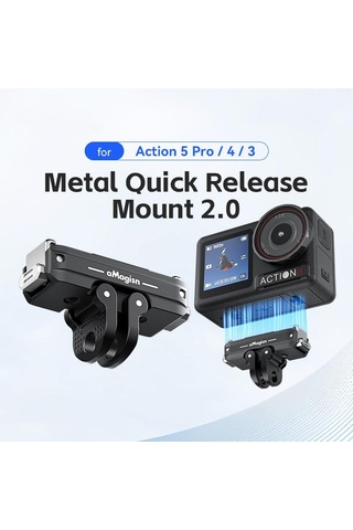 Djı Action 5 Pro / 4/3 Amagisn Metal Manyetik Hızlı Bırakma Dağı Çift Arayüz Adaptörü İçin Siyah