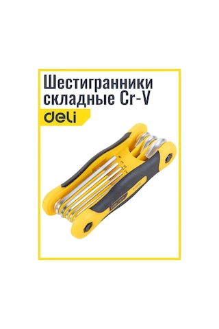 Delitools 1,5-8mm Cr-v Katlanabilir Altıgen Anahtar Seti 151267300