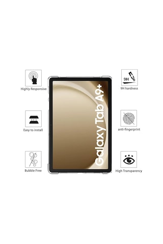 Galaxy Uyumlu Tab A9 Plus 11 Inç Tablet Kılıfı Şeffaf Ekran Koruyuculu