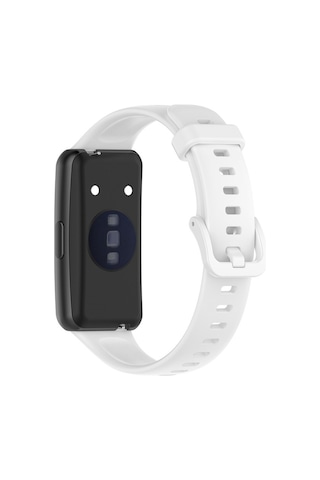 Huawei Band 7 Uyumlu Silikon Kordon Kayış Beyaz