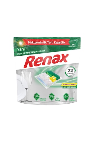 Renax Hepsi Bir Arada Bulaşık Makinesi Deterjanı 22 Tablet