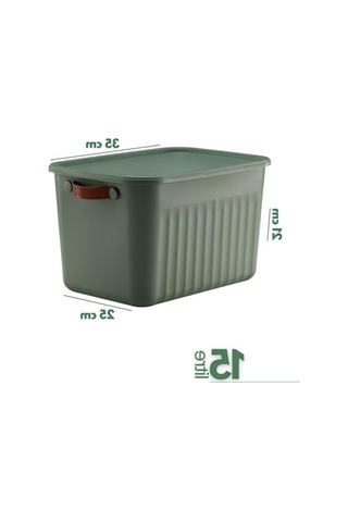 3'lü Modern Kapaklı Saklama Kutusu Seti, 15 Litre Taşınabilir