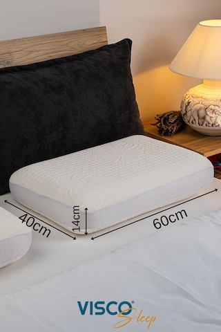 Visco Yastık Fiore Ergonomik Yastık Viskon Kılıflı 65x40x14 Cm