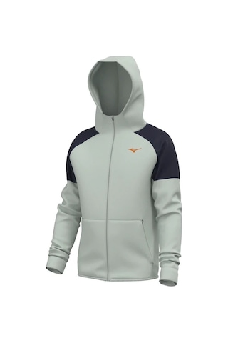 Mizuno Athletics Rb Erkek Kapüşonlu Fermuarlı Sweatshirt Gri / Lacivert Çok Renkli
