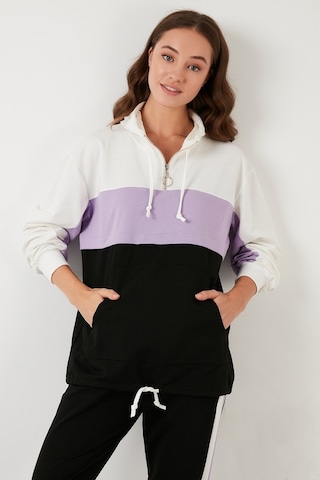 Lela Renk Bloklu Regular Fit Kapüşonlu Spor Bayan Takım 5863835 Lila