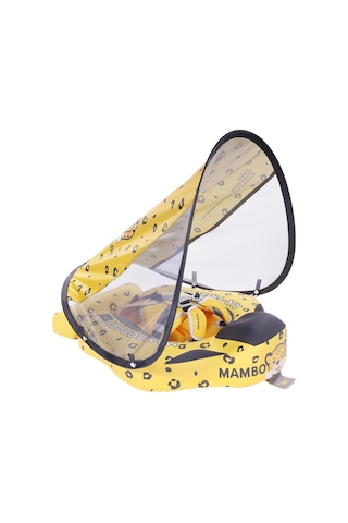Mambobaby Yüzme Simidi - Yellow Leopard, Emniyetli, Gölgelikli Ve Ayak Destekli