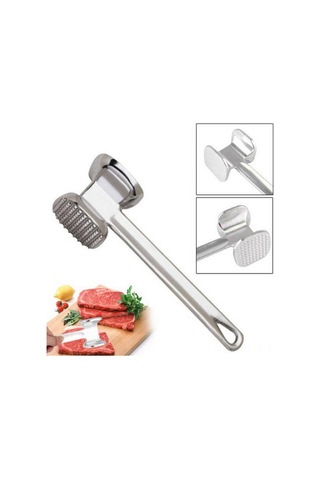 Maiyame Alüminyum Küçük Boy Çift Taraflı Et Tokma Çekiç - Steak Ve Izgara Malzemesi Ev Kullanıma Uygun Cj07077
