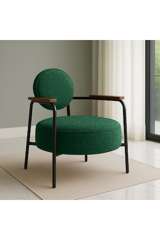 Venüs Berjer - Soft Kumaş - Modern Tekli Koltuk - Yeşil