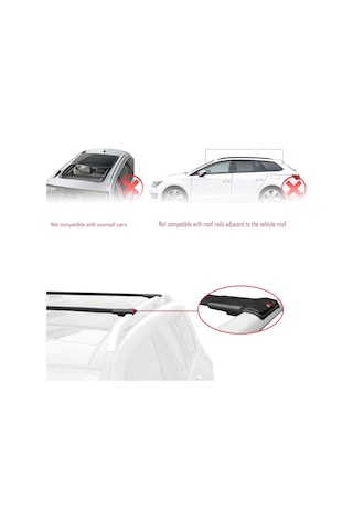 Skoda Roomster 2007-2015 Arası İle Uyumlu Fly Model Ara Atkı Tavan Barı Siyah