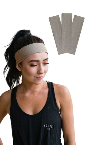 3lü Saç Bandı Pamuk Kadın Bandana Likra Spor Kafa Bandı S. Kahve