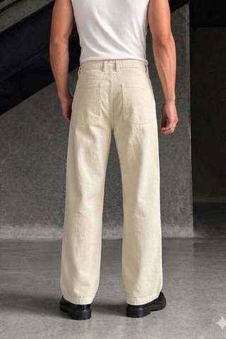 Tarz Cool Erkek Baggy Fit Old Money Cep Detaylı Pantolon Bej