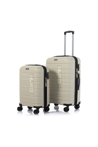 Hotowa Gold Pp Valiz 8010 Ekru Tsa Kilitli İkili Set Beyaz