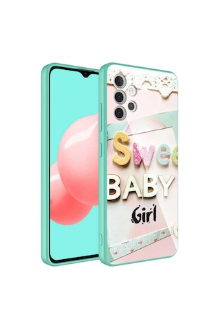 Galaxy A32 4g Kılıf Kamera Korumalı Desenli Sert Silikon Zore Epoksi Kapak NO5