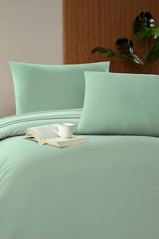 Özdilek -colourist Çağla- Bamboo Lastikli Çarşaflı Çift Kişilik Pike Takımı Çağla Yeşili