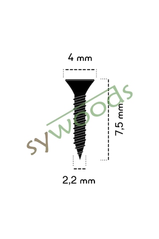 100 Adet 7,5 mm Mini Hobi Vidası  Sarı