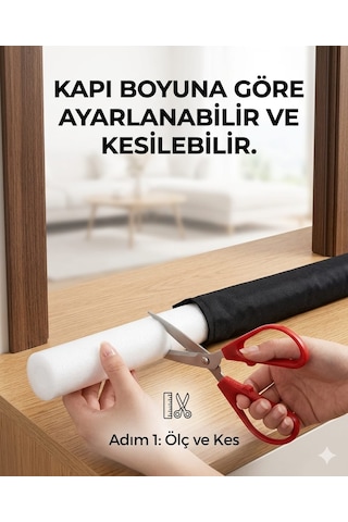 Kapı Altı Rüzgar Önleyici Isı Yalıtım Süngeri Rüzgarlık Stoper Koruması Toz Soğuk Sünger 84 CM