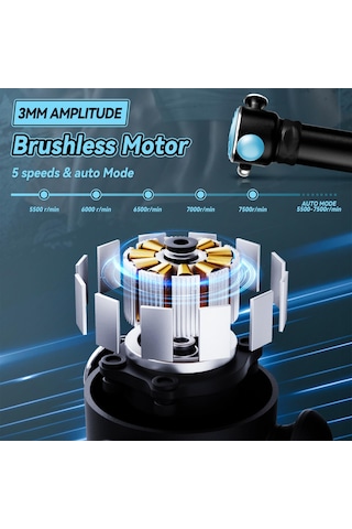 Terapi Titreşim Masaj Aleti Mini Masaj Tabancası Derin Doku 5500-7500rpm 5 Vites Hızı El Tipi Elektrikli Titreşimli Perküsyon Masajı Kas Ağrısının Giderilmesi İçin