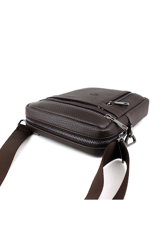 Erkek Kahverengi Askılı Postacı Çanta Omuz Çantası Kahverengi