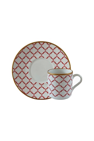 Regna Home Harmony Luna Kırmızı 6 Kişilik Kahve Fincan Tak
