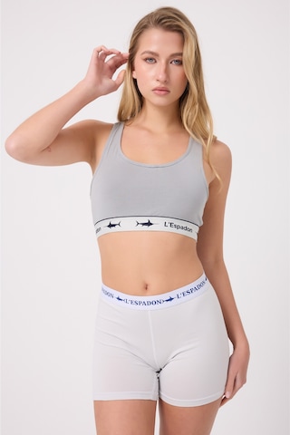 Athleshorts Yüksek Bel Kadın Uzun Boxer Şort-3267 Beyaz
