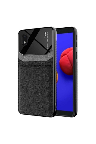 Samsung Uyumlu Galaxy A01 Core Kılıf Zore Emiks Kapak Siyah