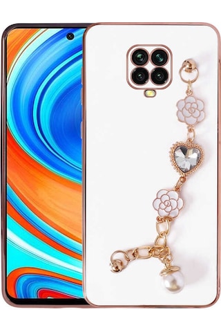 Xiaomi Redmi Note 9s Kılıf El Tutamaçlı Kamera Korumalı Zore Taka Silikon Kapak Beyaz