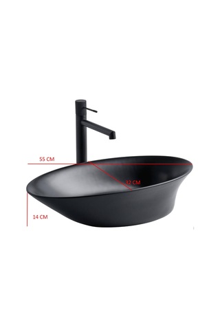 Lena - Tezgah Üstü Porselen Lavabo Siyah Outlet - Eh-4610ms- Diğer