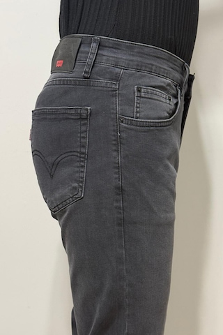 Hacker Denim Dmctekstil Erkek 1020 - Yüksek Bel Rahat Kesim Boru Paça Jean Pantolon Füme