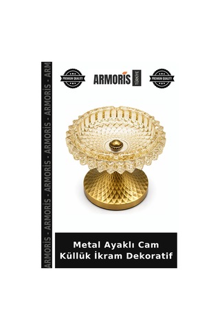 Metal Ayaklı Cam Küllük İkram Dekoratif