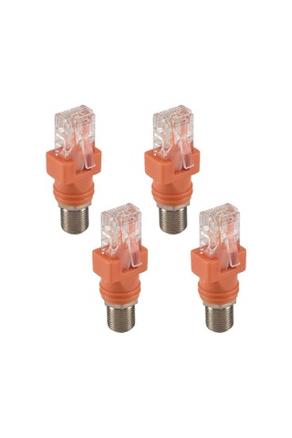 Koaksiyel Ethernet Adaptörü, 4 Paket Koaksiyel Rf F Dişi - Rj45 Erkek Dönüştürücü, Hat Test Cihazı İçin