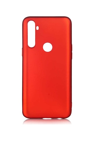 Kilifone - Realme C3 Uyumlu - Kılıf Mat Soft Premier Silikon Kapak - Kırmızı