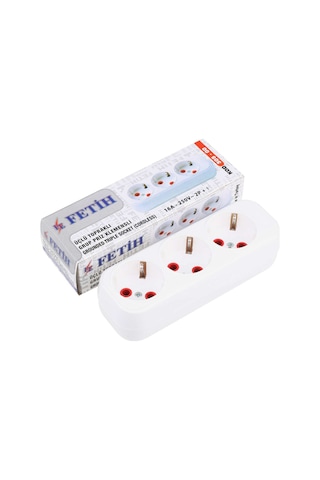 Fetih 305 - 00 Klemens Topraklı Kablosuz Grup Priz 3'lü 10 Adet