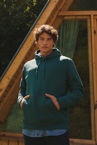 AC&Co / Altınyıldız Classics Erkek Koyu Yeşil Standart Fit Normal Kesim Kapüşonlu Kanguru Cepli Pamuklu Sweatshirt Koyu Yeşil