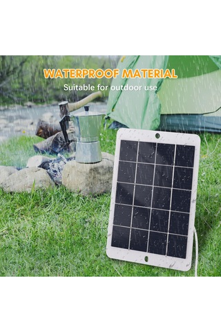 Mufunye 3w Güneş Enerjili Şarj Cihazı, Mikro Usb Bağlantılı, Taşınabilir, 3 Metre Kablo, Tırmanma Kancası Dahil