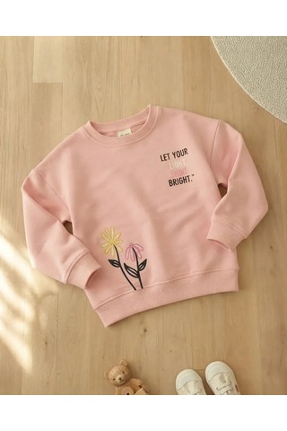 Roya Somon Renk Kız Çocuk Let Your Sweatshirt