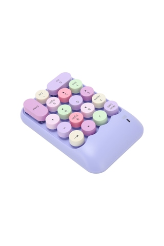 Shineyee 18 Tuşlu Kablosuz Numara Klavyesi, 2.4ghz Kablosuz, Sessiz Tip, Retro Renkli, Minik Tek El, Hesaplama Ve Excel İçin, Usb Alıcı, Abs Malzeme, Bilgisayar Uyumlu Pil Dahil Değil -奶茶色混彩