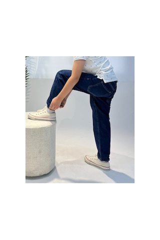 Happinice Çocuk Denim Pantolon Relaxed Kalıp Jean Pantolon Mavi Mavi