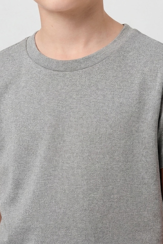 Gri Melanj O Yaka Standart Fit Basic Unisex Çocuk T-shirt - 11328 Grimelanj