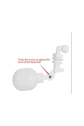 Lemestar Su Seviyesi Ayarlanabilir Minyatür Pom Plastik Float Valfi - Akvaryum Ve Ro Dı Sistemleri İçin 3/8" Bsp, 1/4" Bağlantı, 5.0l/dk Debi